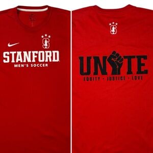 Nike Cardinal Red Stanford Men's Soccer “Unite” Dri-Fit Tee | Size S